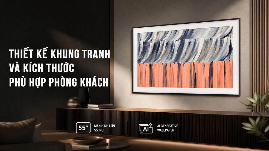 Thiết kế tivi khung tranh Samsung QA55LS03HE