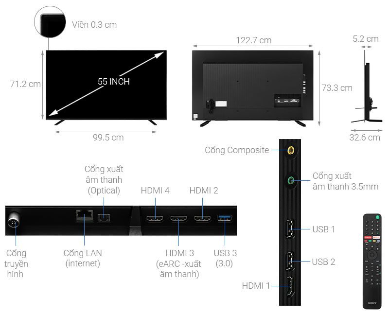 Smart Tivi Sony OLED 4K 55 inch 55A8H