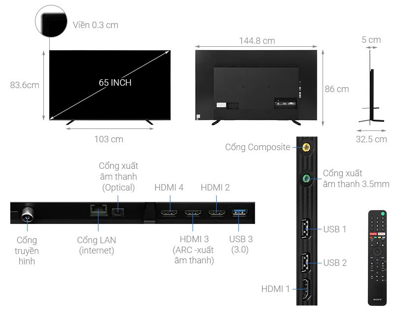 Smart Tivi Sony OLED 4K 65 inch 65A8H