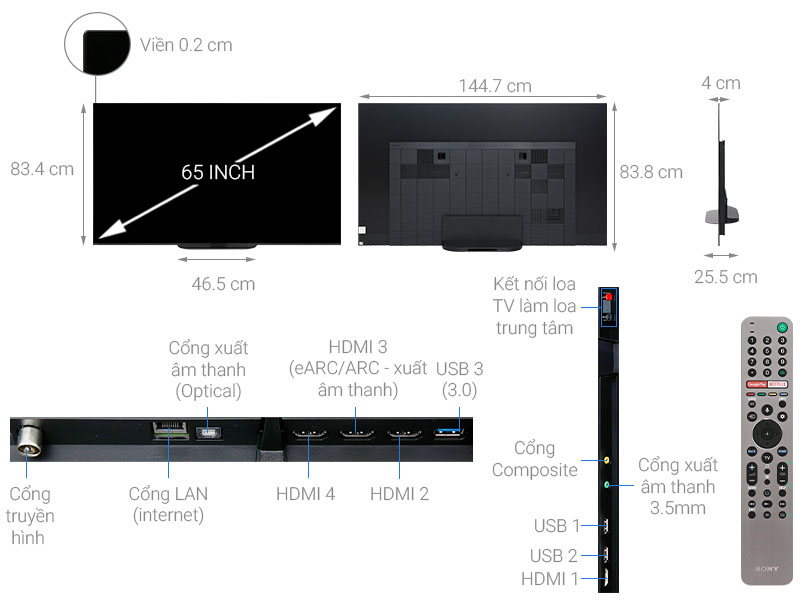 Smart Tivi Sony OLED 4K 65 inch 65A9G UHD