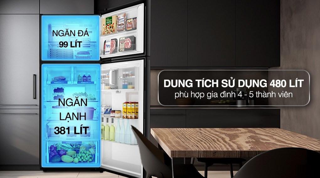 Thiết kế tủ lạnh Aqua Inverter 480 lít