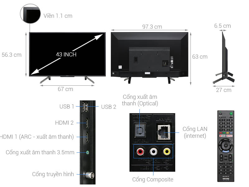 Smart Tivi Sony LED 43 inch 43W660G Full HD