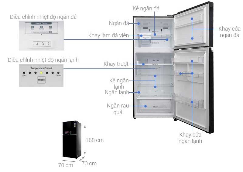 Tủ lạnh LG Inverter 410 Lít GN-L422GB