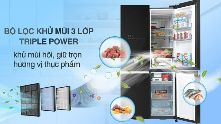 Bộ lọc khử mùi 3 lớp tủ lanh hitachi