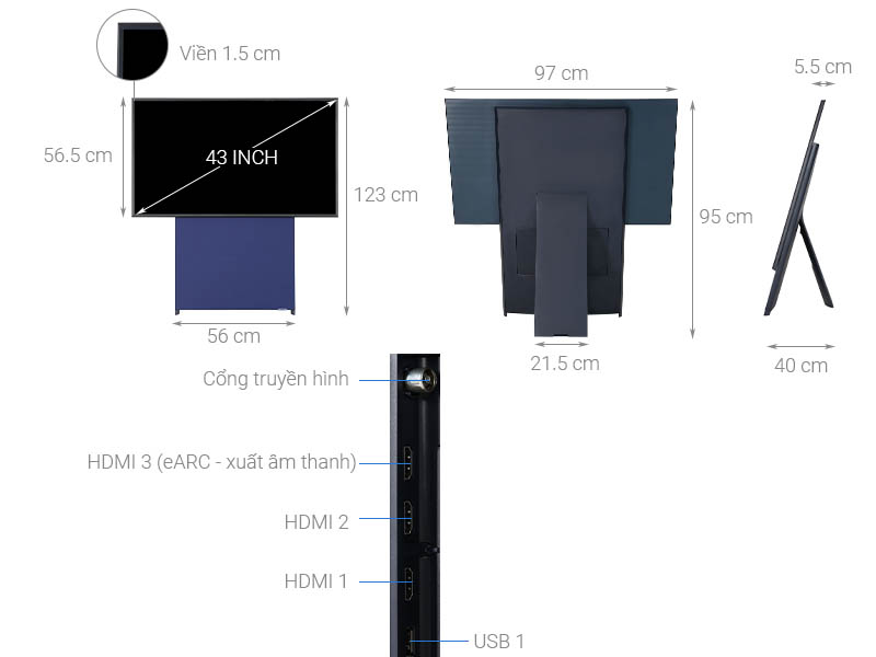 Smart tivi 4K Samsung 43 inch LS05T (QA43LS05TAKXXV)