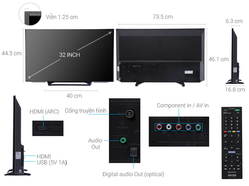 Tivi Sony LED HD 32 Inch R300E KDL-32R300E