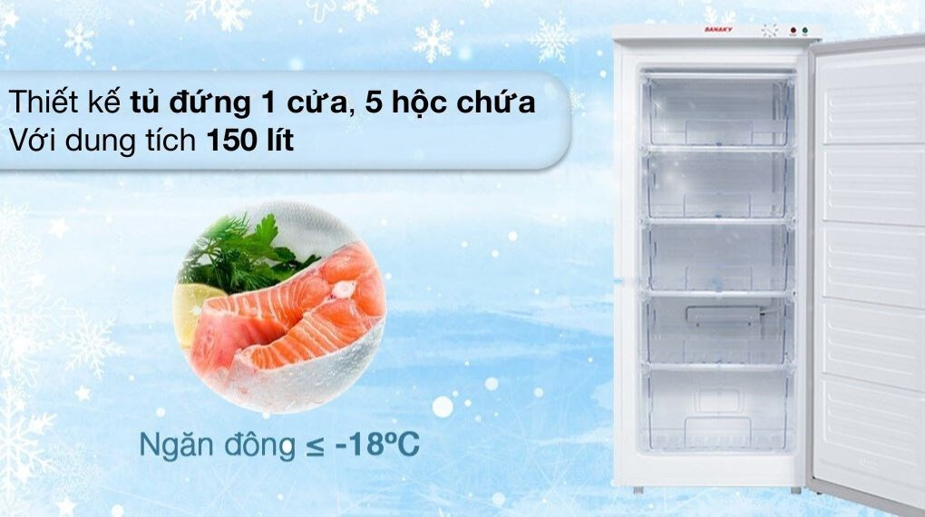 Tủ đông Sanaky 150 lít TDVH180VD