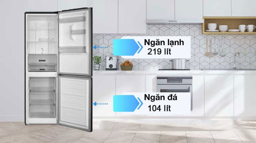Tủ lạnh Sharp Inverter 357 lít SJ-BF330V-DG-dung tích