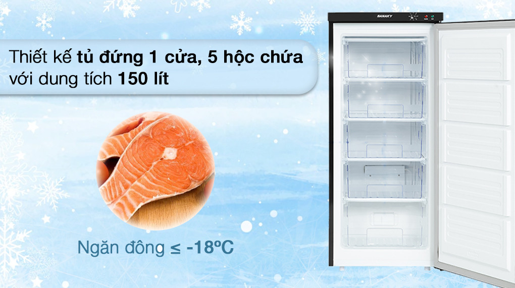 Tủ đông Sanaky Inverter 150 lít TD VH180VD