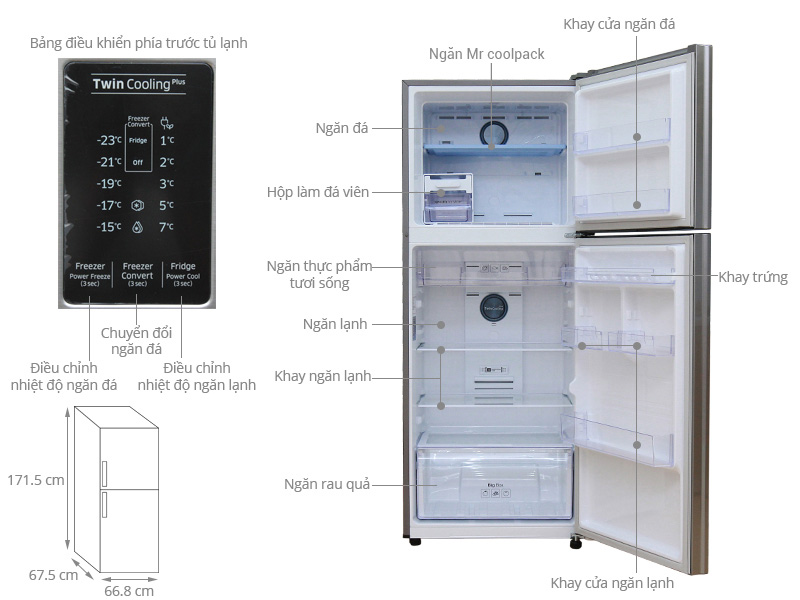 Tủ lạnh Samsung 377 lít Inverter RT35K5532S8/SV (2 cửa)