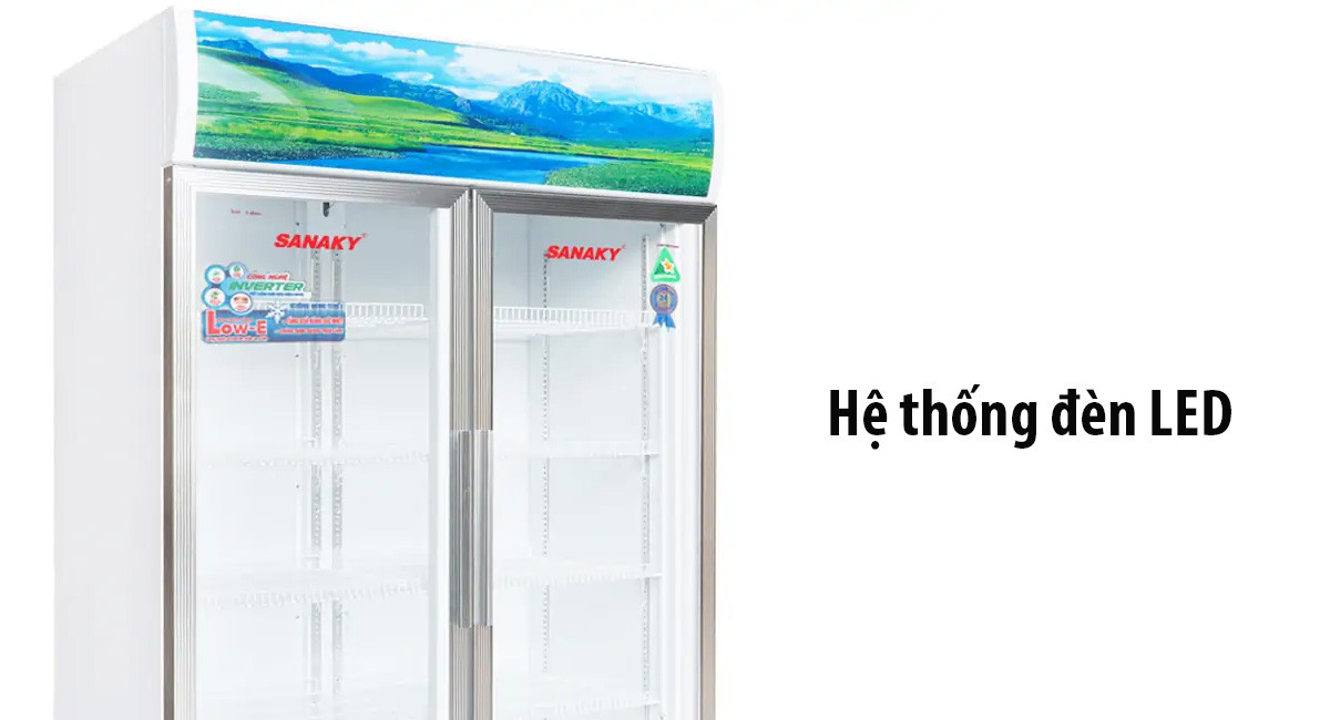 Sanaky Inverter 1100 lít VH-1209HP3-hệ thống đèn led