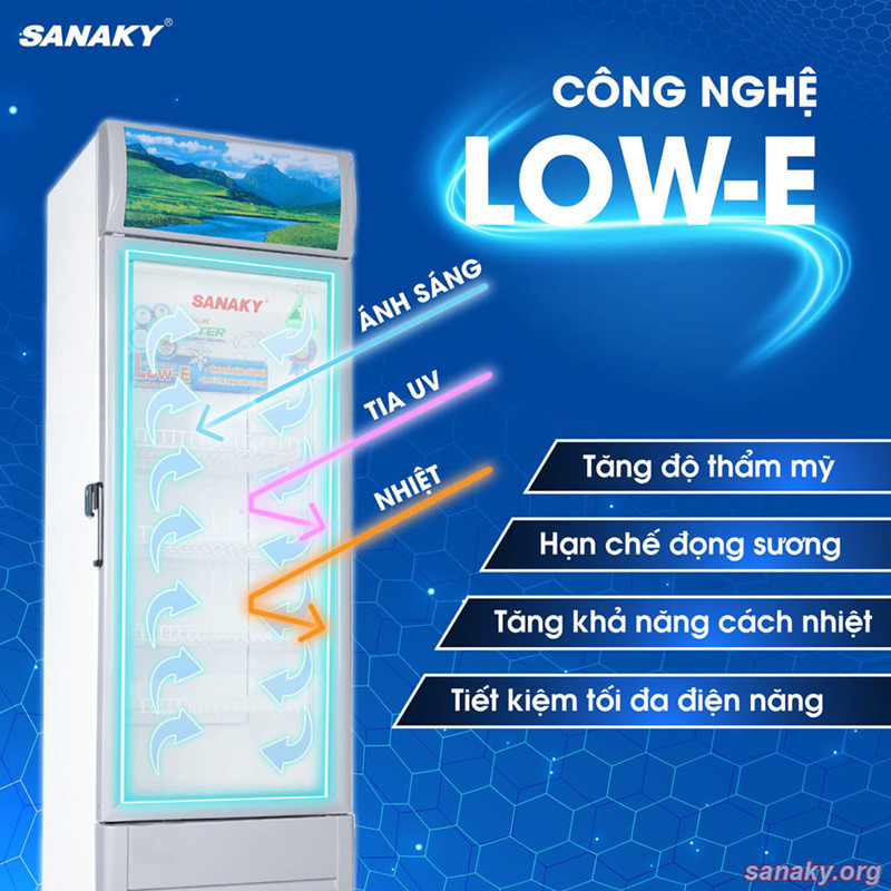 Tủ Mát Sanaky Inverter 300 Lít VH-3089K3-kính low-e