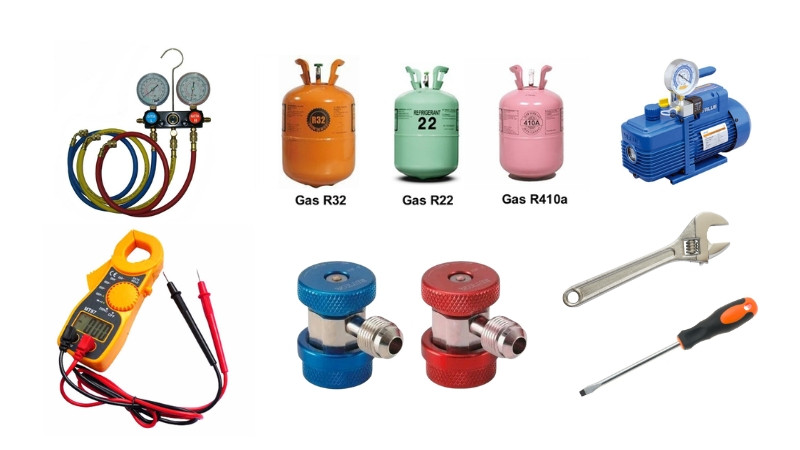 Dụng cụ nạp gas điều hòa