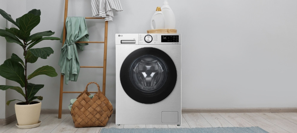 Thiết kế cửa trước màu xám thanh lịch của Máy Giặt LG Inverter 12 Kg FX1412N5S