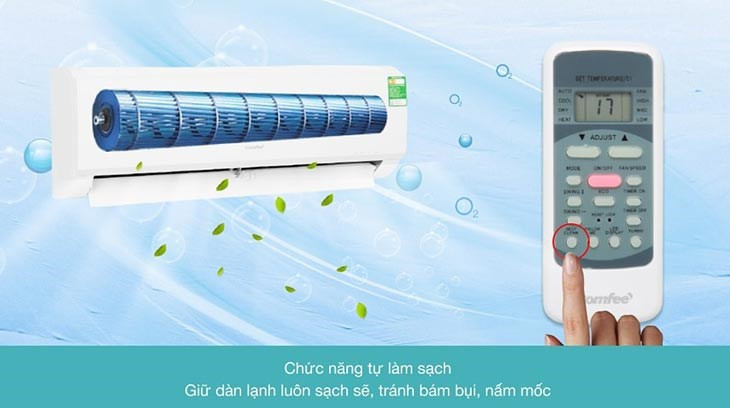 Chức năng tự làm sạch trên remote