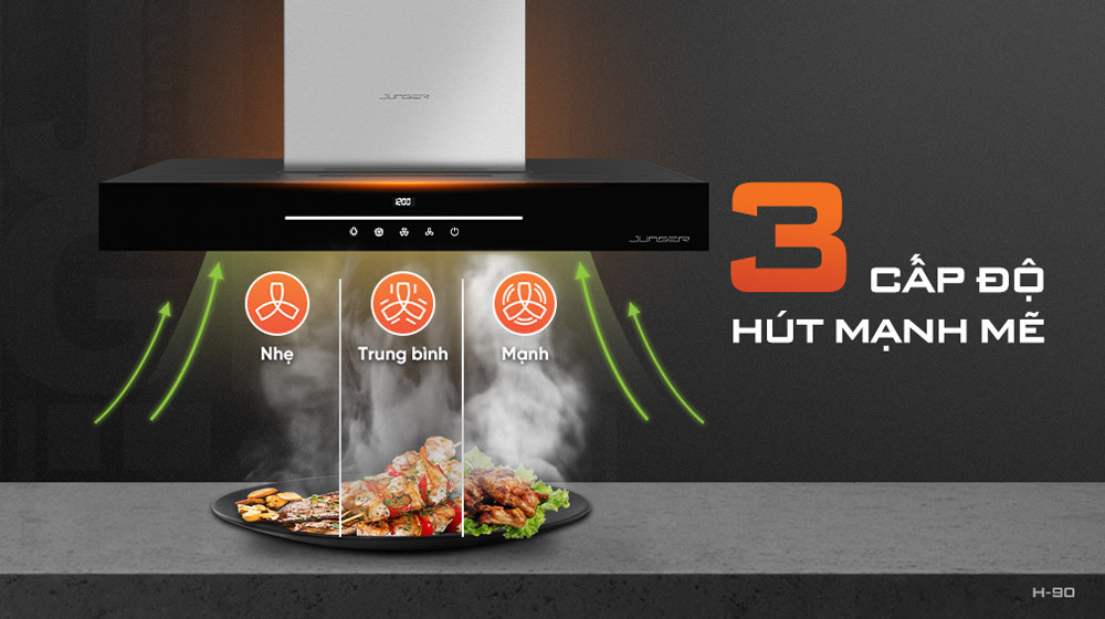 Máy hút mùi âm tủ Junger H-90 - Công suất