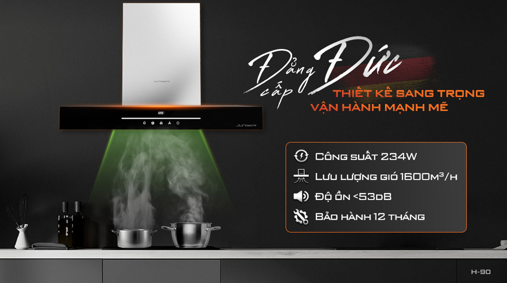 Máy hút mùi âm tủ Junger H-90 - Thiết kế