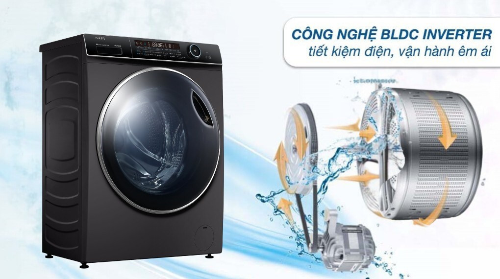 Aqua Inverter giặt 15 kg - sấy 10 kg AQD-AH1500H PS - Công nghệ BLDC Inverter