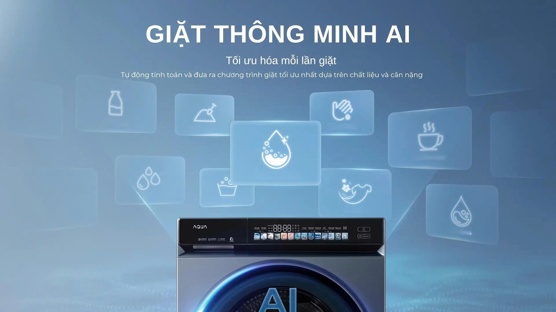Giặt thông minh AI-Aqua Inverter 12 kg AW12-B4377U1L(GN)