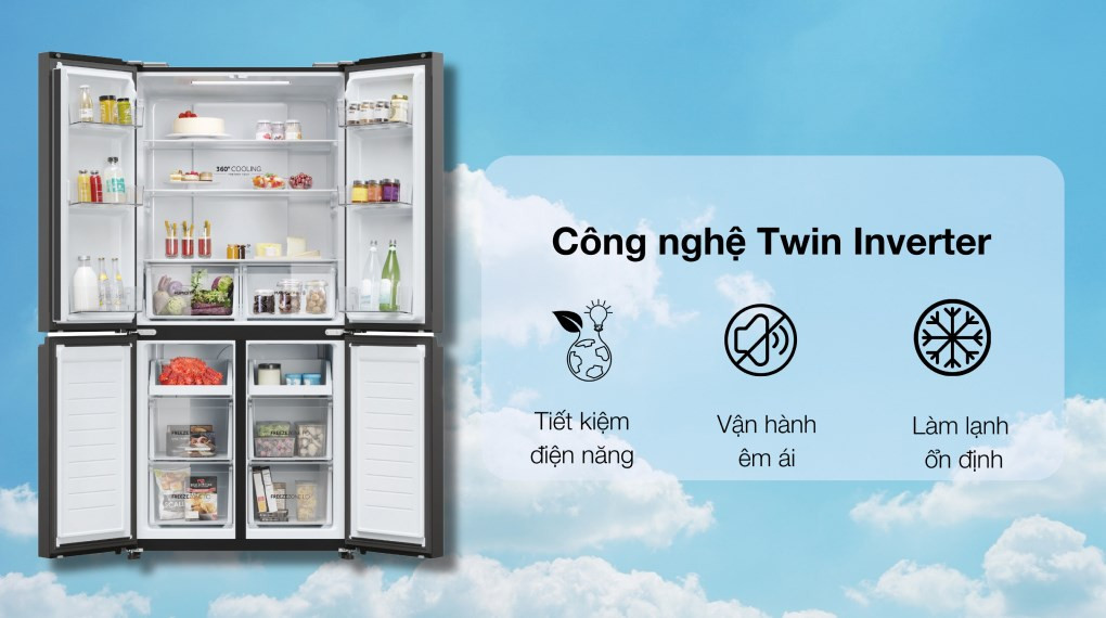 Inverter Aqua Inverter 469 lít Multi Door AQR-M536XA(WGB)