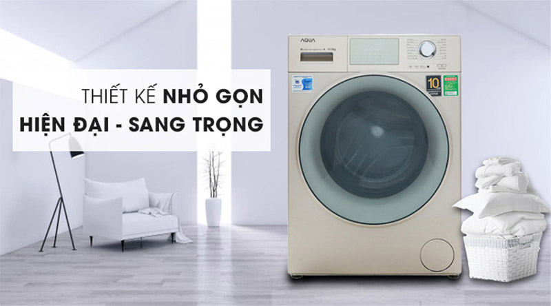 Máy giặt Aqua Inverter 10.5Kg (AQD-DD1050E.N) lồng ngang