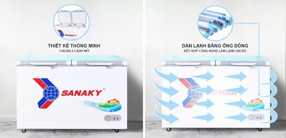 Sanaky VH-2899A2KD 280 lít-thiết kế
