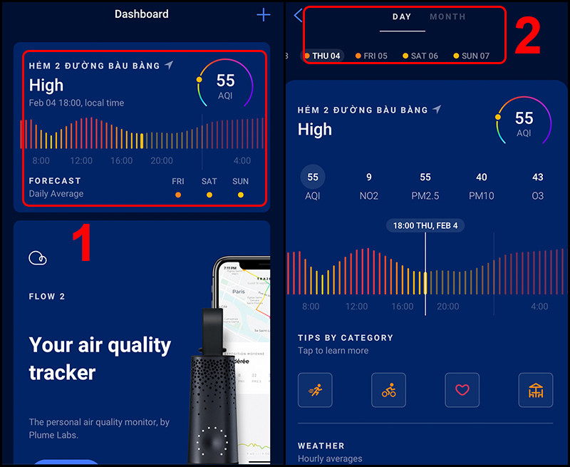 Ứng dụng theo dõi chất lượng không khí Plume Labs