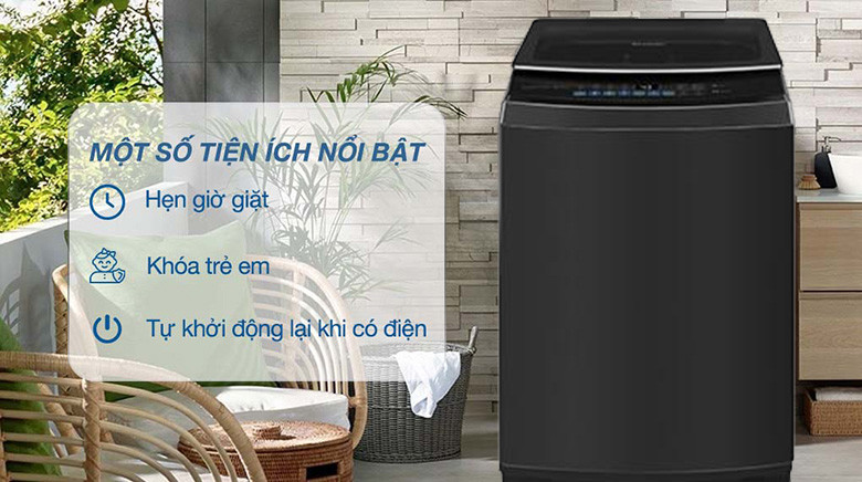 Máy giặt Sharp ES-TM105CD-DS-Tiện ích