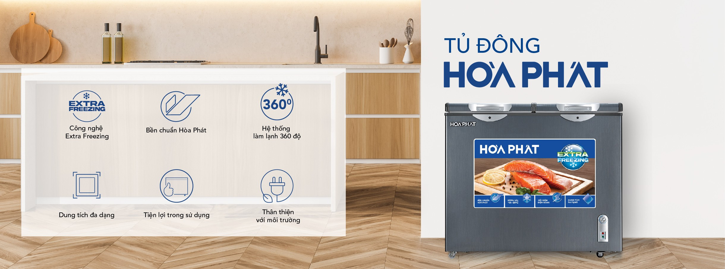 Tổng quan thiết kế Tủ đông Hòa Phát HPF BN6245 205 lít