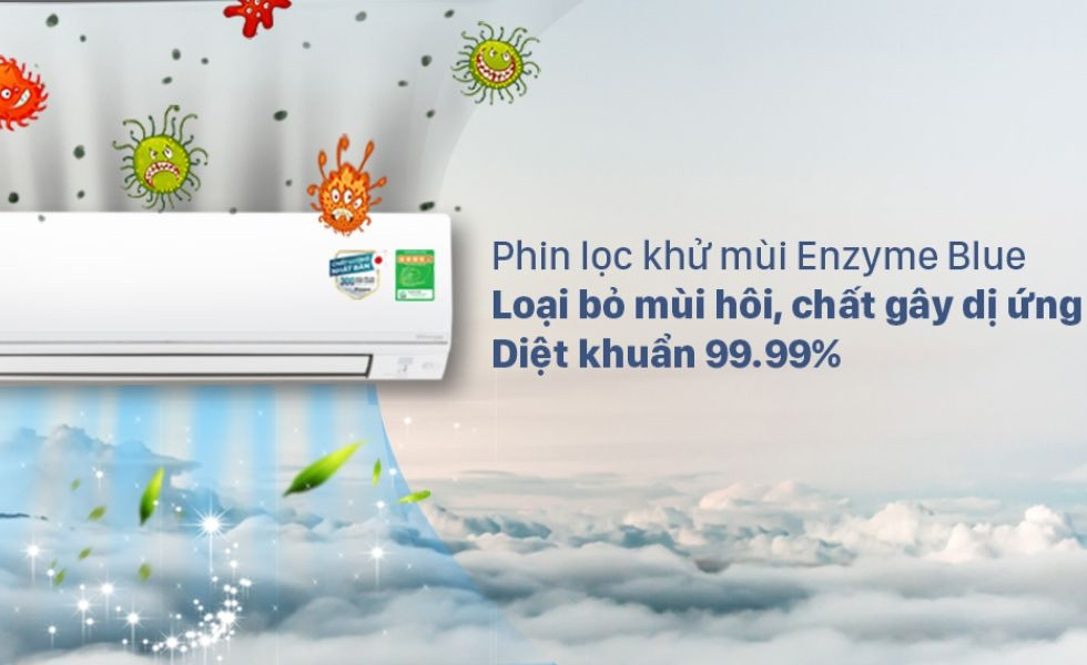 Daikin 2 chiều Inverter FTXM25XVMV kháng khuẩn 99%