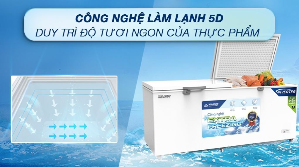 Công nghệ làm lạnh 5D tủ đông Hòa Phát