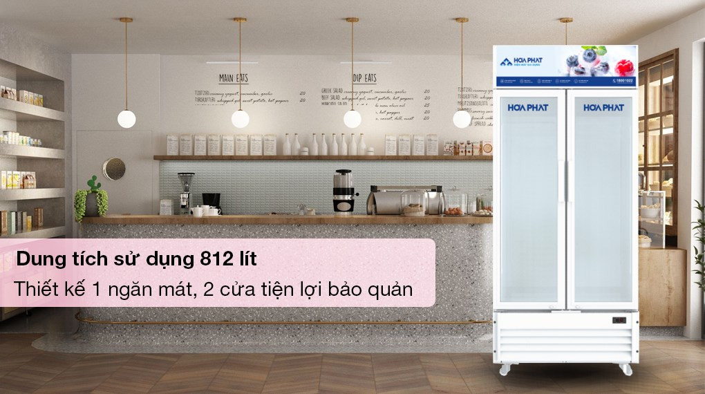 Thiết kế Tủ mát Hòa Phát 812 lít HSR D6812