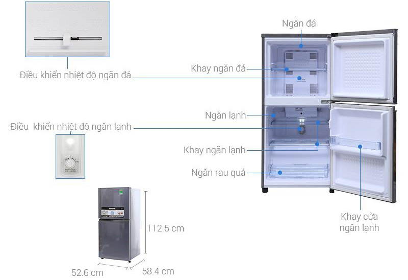 Tủ Lạnh Panasonic 135 Lít NR-BJ158SSV2 (2 cửa)