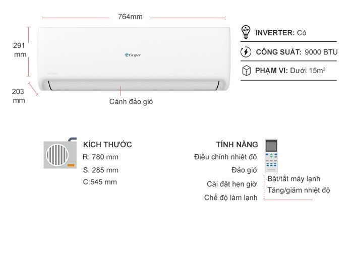 Điều hòa Casper Inverter GSC-09IP25
