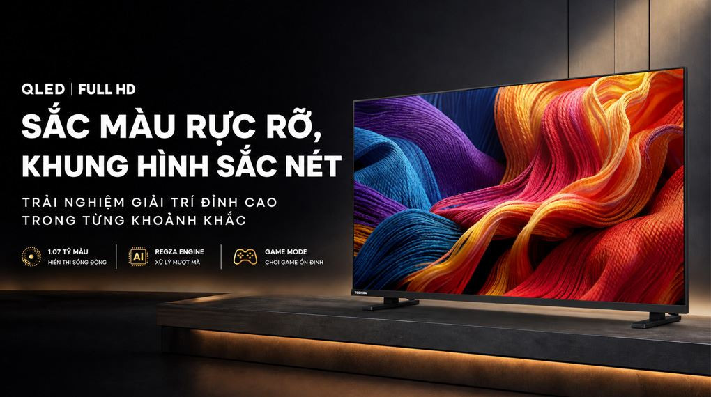 công nghệ màu sắc QLED và REGZA Engine trên tivi Toshiba