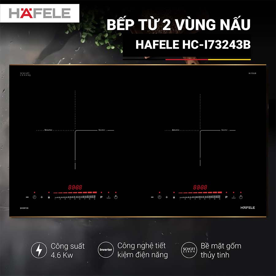 Bếp từ 2 vùng nấu