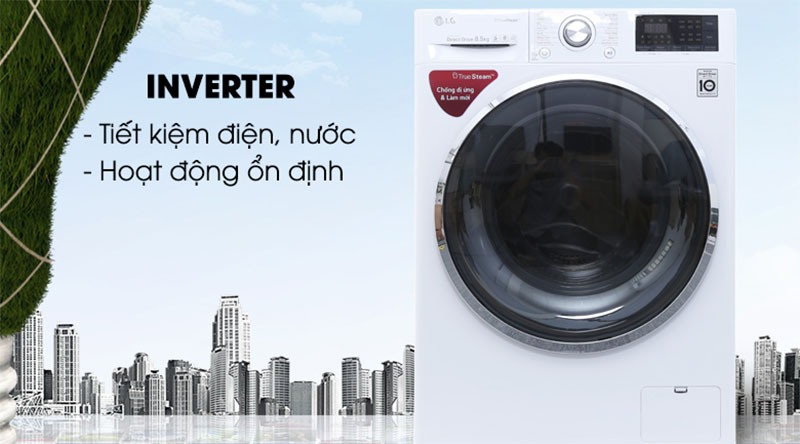 Máy Giặt LG Inverter 8.5kg (FC1485S2W) Lồng Ngang