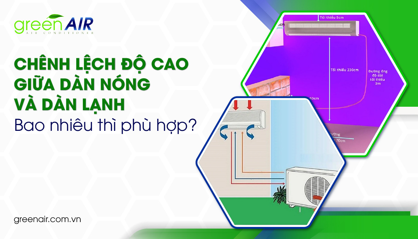 Chênh lệch độ cao giữa dàn nóng và dàn lạnh bao nhiêu thì phù hợp? 