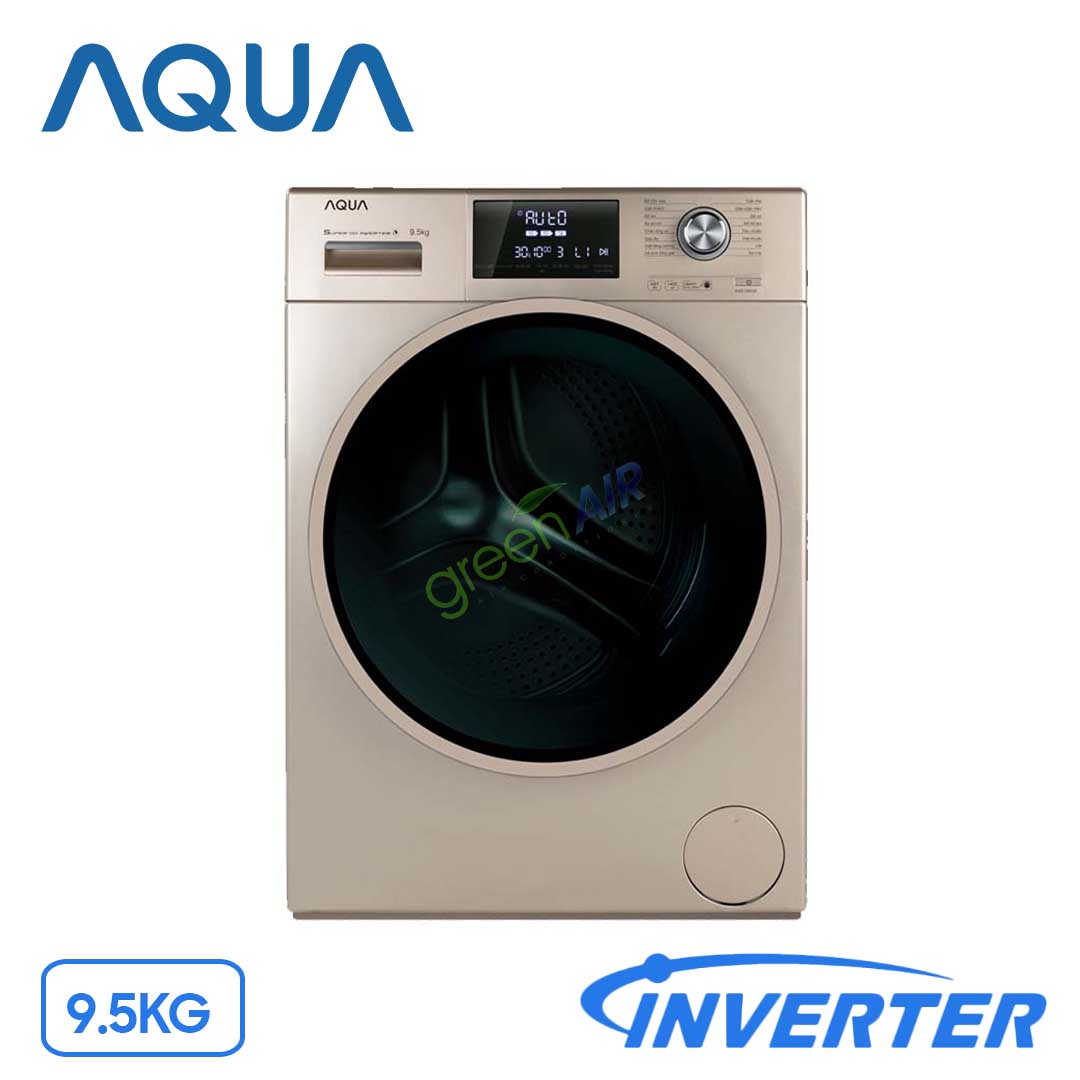 Máy Giặt Aqua Inverter 9.5Kg (AQD-D950E.N) Lồng Ngang