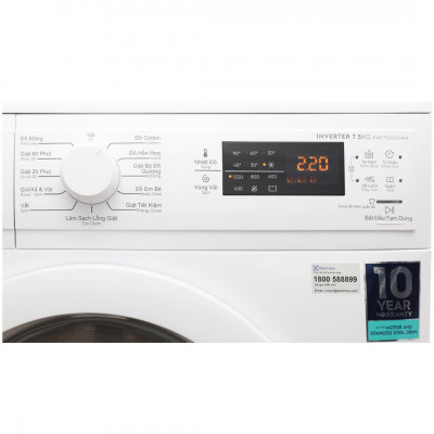 Máy Giặt Electrolux Inverter 7.5kg EWF7525DGWA Lồng Ngang