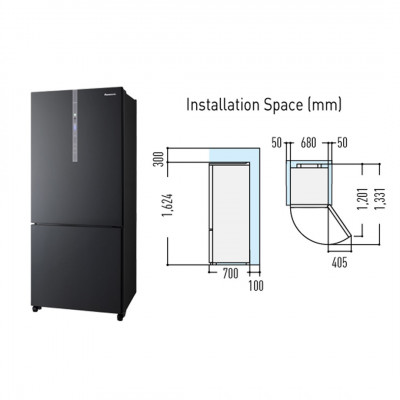 Tủ lạnh Panasonic 407 Lít Inverter NR-BX418GKVN (2 Cánh)