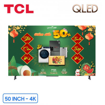 Smart Tivi 4K TCL QLED 50 Inch 50C725
