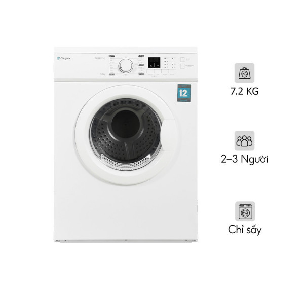 Máy sấy Casper 7.2Kg TD-72VWD Lồng Ngang