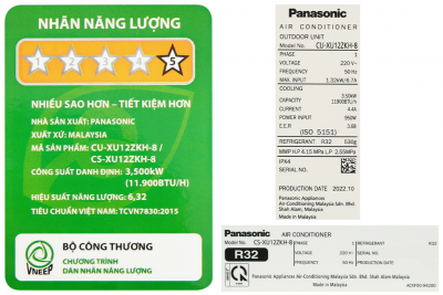 Điều hòa Panasonic inverter 1 chiều 12.000BTU XU12ZKH-8