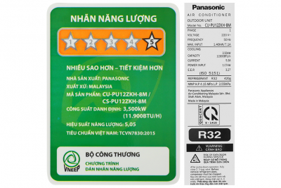 Điều hòa Panasonic 1 chiều Inverter 11.900BTU CU/CS-PU12ZKH