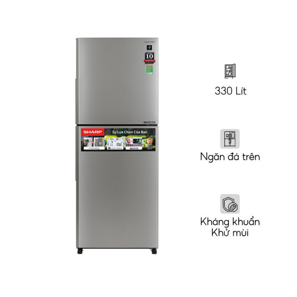 Tủ lạnh Sharp Inverter 330 lít SJ-XP352AE-SL