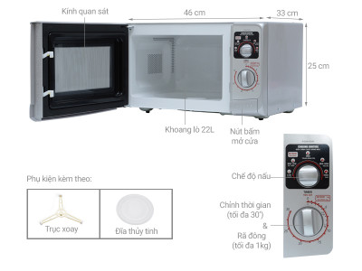 Lò vi sóng Sharp R-20A1(S)VN 22 lít