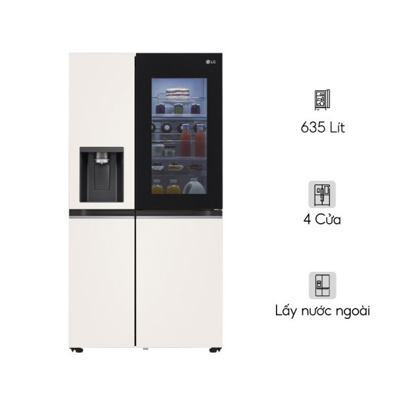 Tủ lạnh LG Inverter 635 Lít Side By Side InstaView Door-in-Door GR-X257BG