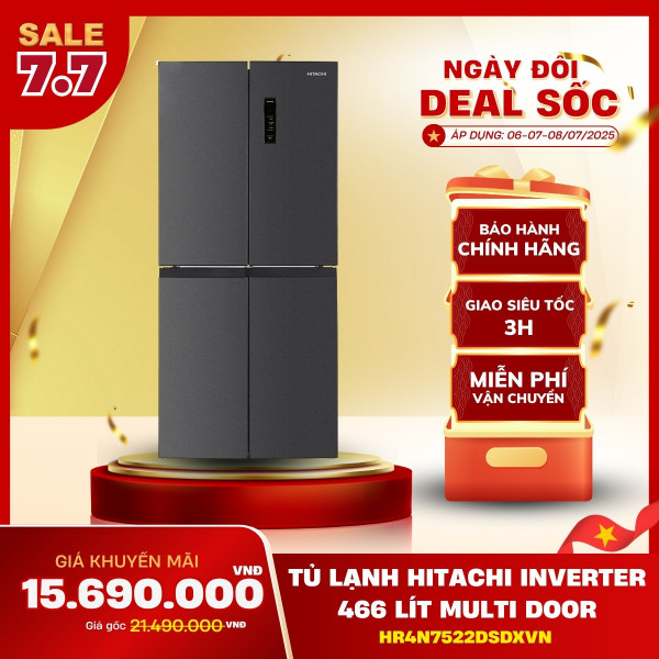 Tủ lạnh Hitachi Inverter 466 lít Multi Door HR4N7522DSDXVN