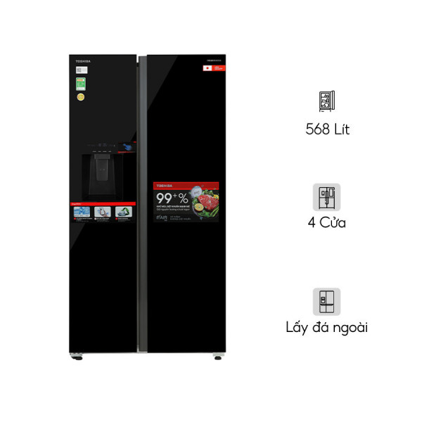 Tủ lạnh Toshiba Inverter 568 lít Side By Side GR-RS755WIA-PGV(22)-XK